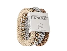 Kknekki hårelastikker brown/blue glitter mix (4-pack)